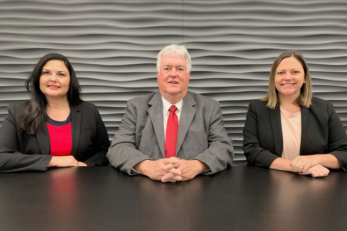 From left, Attorney and MMF Board Member Rhonda Hatfield-Jeffers, Wayne County Schools Superintendent Wayne Roberts, and MMF Executive Director Tiffany Finley.